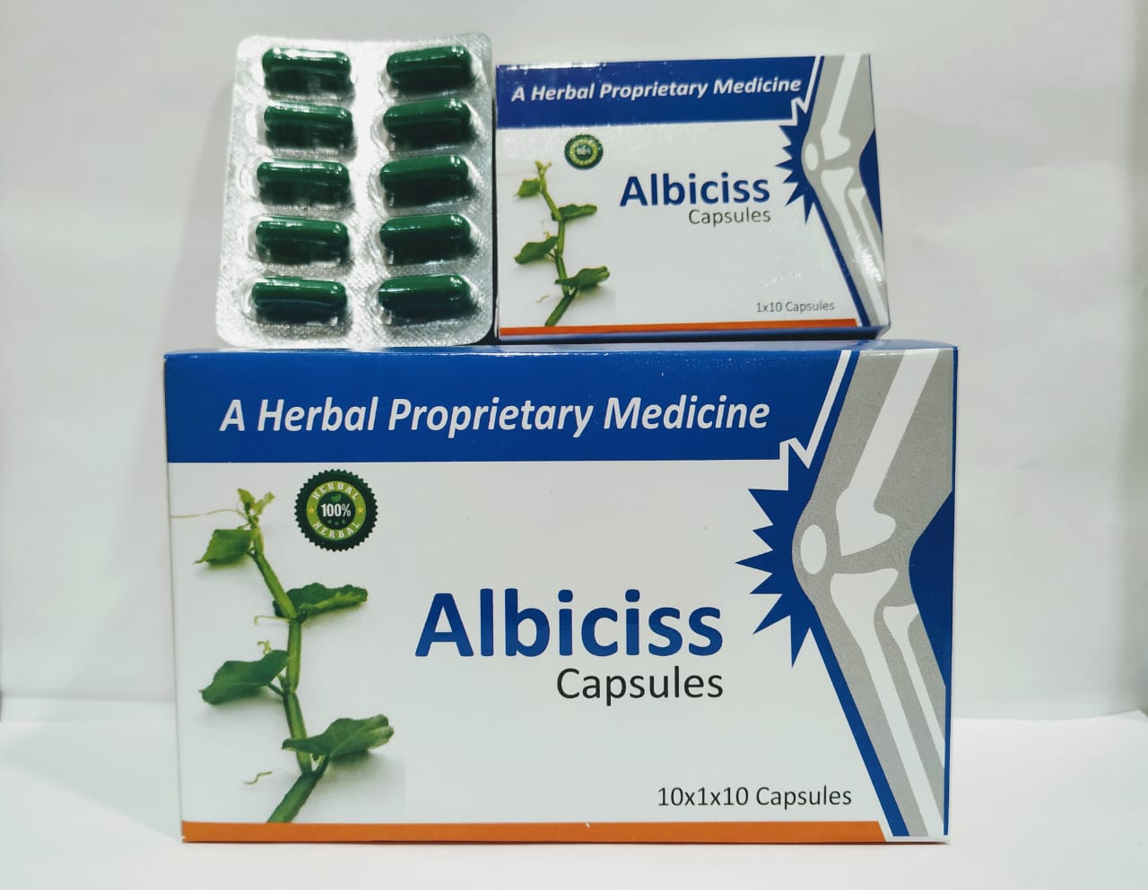 ALBICISS Capsule | Cissus Quadrangularis (Hadjod) 400mg + Kukudwatak Bhashma 50mg + Withania Somnifera (Ashwagandha) 45mg